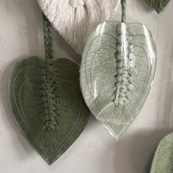 Avocado Green Leaf Boho Wall Hanging - Picture 5 of 6